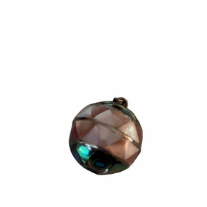 925 signed Harmony Bell Chime Pendant with mother of pearl and abalone shell inl